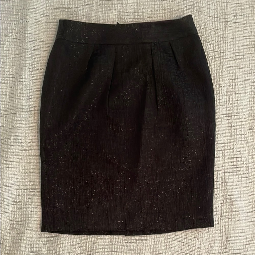 Banana Republic Textured Black Pencil Skirt